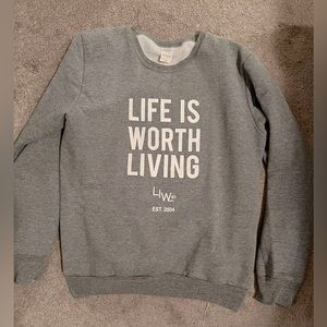 Brand New “Life is Worth Living” Crewneck Sweater